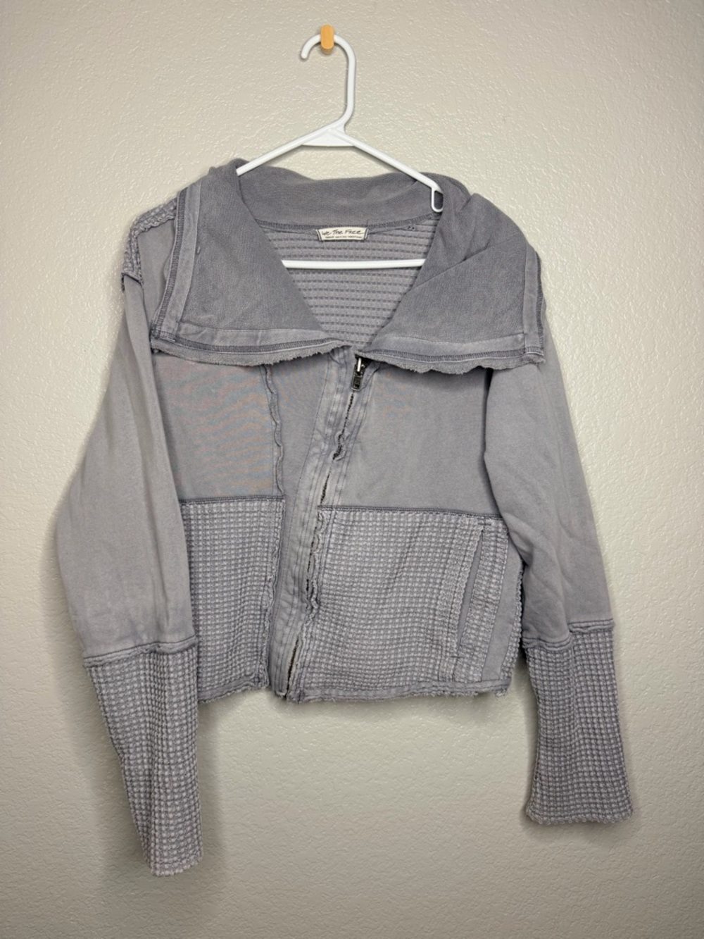 We The Free People Gray Knit Jacket Size Medium